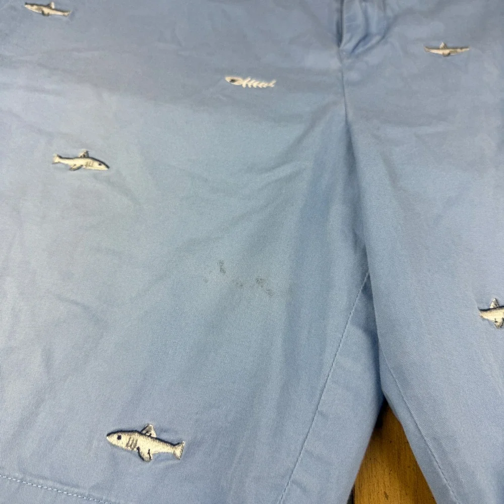Polo Ralph Lauren Shorts Mens 42‎ Blue Fish Print Stretch Classic Fit